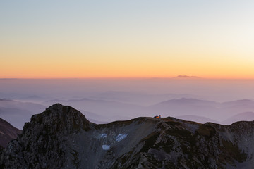 雄山から望む夕景