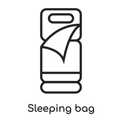 Sleeping bag icon vector sign and symbol isolated on white background, Sleeping bag logo concept