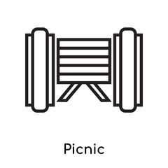 Picnic icon vector sign and symbol isolated on white background, Picnic logo concept