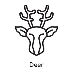 Deer icon vector sign and symbol isolated on white background, Deer logo concept
