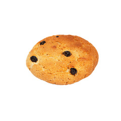 Oatmeal raisin cookie isolated on white background