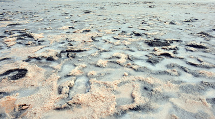 Salt lake on the sea