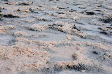 Salt lake on the sea