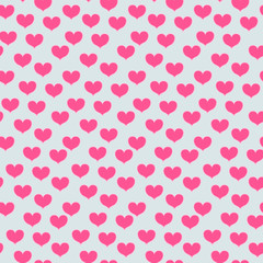 Seamless vector pattern with pink hearts. Abstract background for Valentine s day.