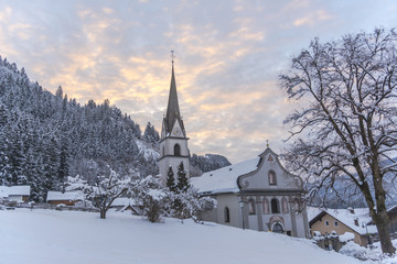 Morning in the Alps Mountains