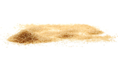 Fototapeta na wymiar Brown cane sugar pile isolated on white background and texture