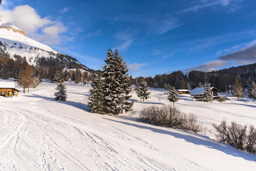 Obraz premium Winter in Dolomites Mountains