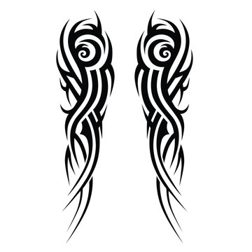 Maori Tribal Tattoo On Chest And Left Arm