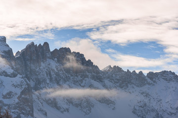Winter in Dolomites Mountains