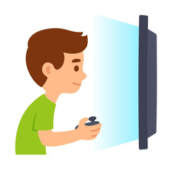 Boy playing video games