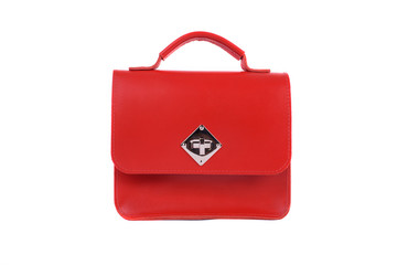 Leather bag on a white background, isolated