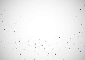 Abstract connecting dots and lines. Connection science and technology background. Vector illustration.