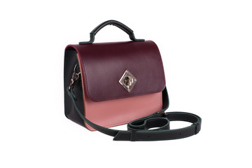 Leather bag on a white background, isolated