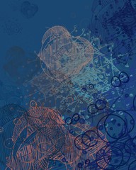 Contemporary art. Hand made art. Colorful texture. Modern artwork. Brushstrokes. Artistic background image. Abstract painting on canvas. Charcoal.