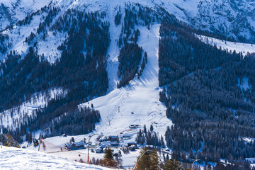 Ski resort in Dolomites Mountains