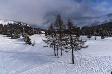 Ski resort in Dolomites Mountains