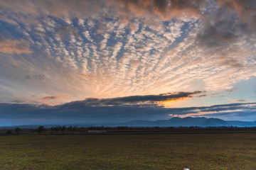Clouds at the sunset