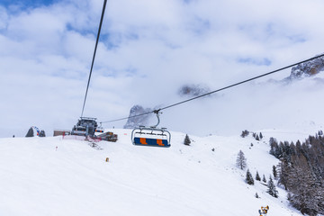 Fototapeta na wymiar ski lift in mountains