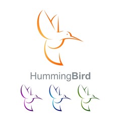 Hummingbird Line Art Logo. Elegant Hummingbird Logo. Modern Hummingbird Logo