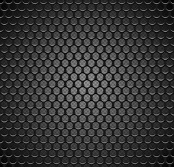 Vector metal grid seamless pattern on transparent background. Black iron speaker grill endless texture. Web page fill.