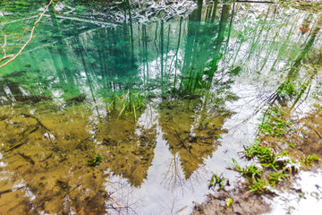 Clear water lake in the winter