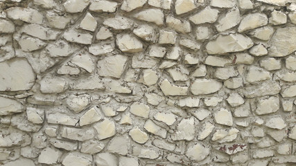 Stone wall surface with cement