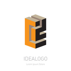 C and D initial logo or monogram logotype. CD Vector design element or 3d icon.