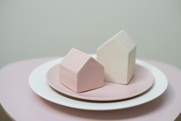 Minimalistic ceramic signs of house