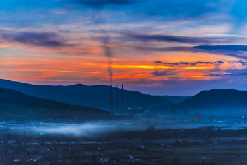 Spring clouds at the sunset