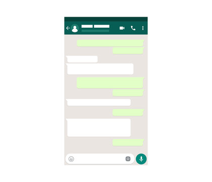 Mockup of mobile messenger. Chat app template. Modern design. Vector illustration.
