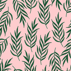 Fototapeta premium Seamless pattern with tropical branches