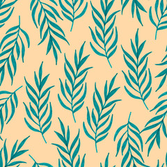 Seamless pattern with tropical branches