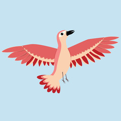 Bird logo or image of a bird on a blue background. Bird isolated on blue background. Vector illustration.