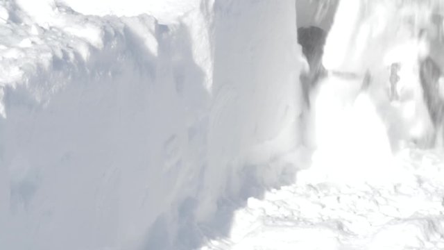 Close up snowblower auger