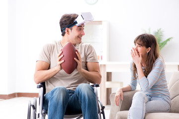 Obraz premium Disabled man with virtual glasses 