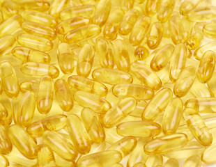 Surface covered with softgel pills