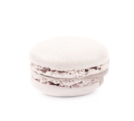 Single macaron cookie isolated