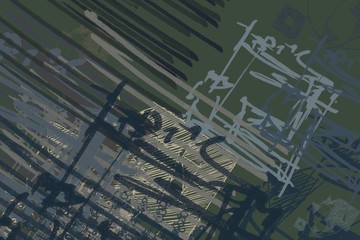 Contemporary art. Hand made art. Colorful texture. Modern artwork. Brushstrokes. Artistic background image. Abstract painting on canvas. Charcoal.