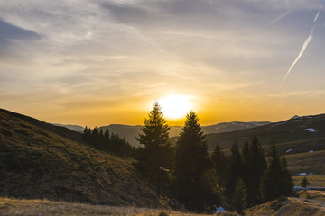 Springtime at the peak of mountains