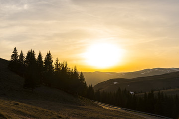 Springtime at the peak of mountains