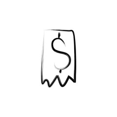 check for payment sketch style illustration