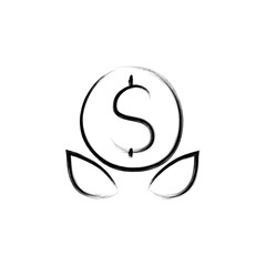 money plant sketch style illustration