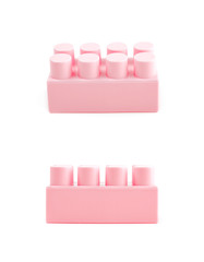 Single toy construction block isolated