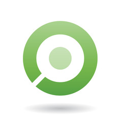 Bold Green Icon for Letter O Vector Illustration