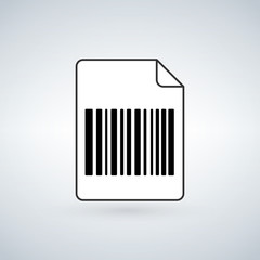 Paper Barcode Icon, library file, vector illlustration isolated on white background.