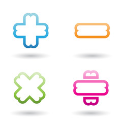 Fototapeta premium Colorful Mathematical Symbols Vector Illustration