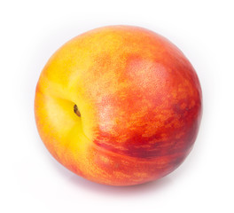 Fresh peach on white background