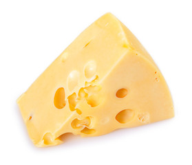Cheese on white background