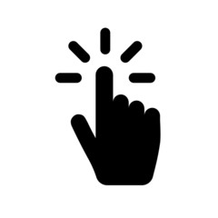 Hand clicking icon, click pointer vector