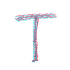 Single hand drawn letter isolated